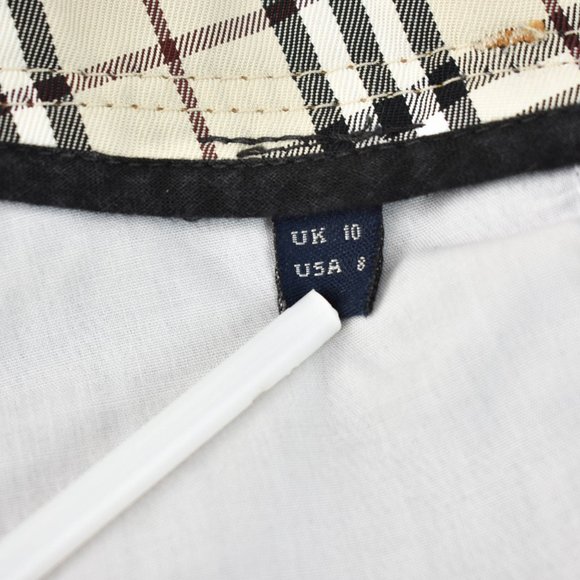 BURBERRY: Blue, Denim & "Nova Check" A-Line Skirt - Picture 6 of 8